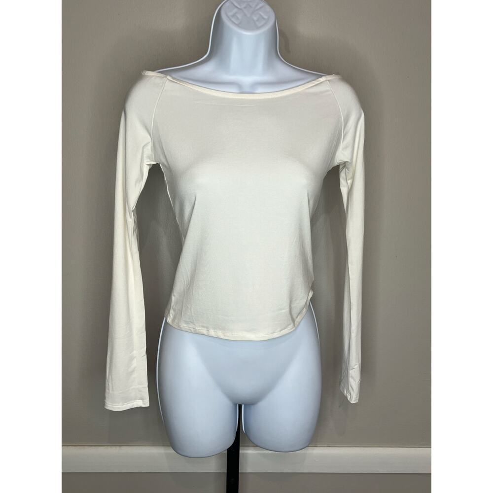 Anthropologie Amadi Ivory Off Shoulder Long Sleeve Top XS NWT